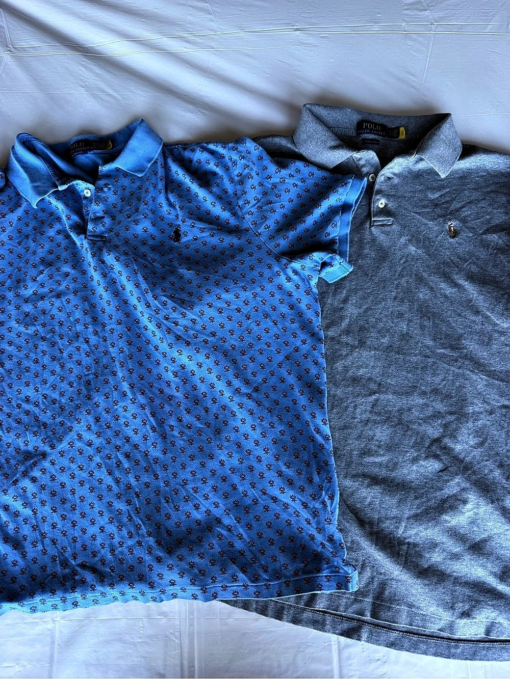 Polo Ralph Lauren Classic Fit Floral Blue & Gray Polo Shirts Size XL